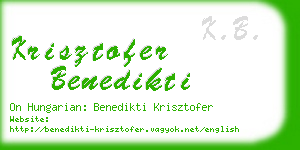 krisztofer benedikti business card